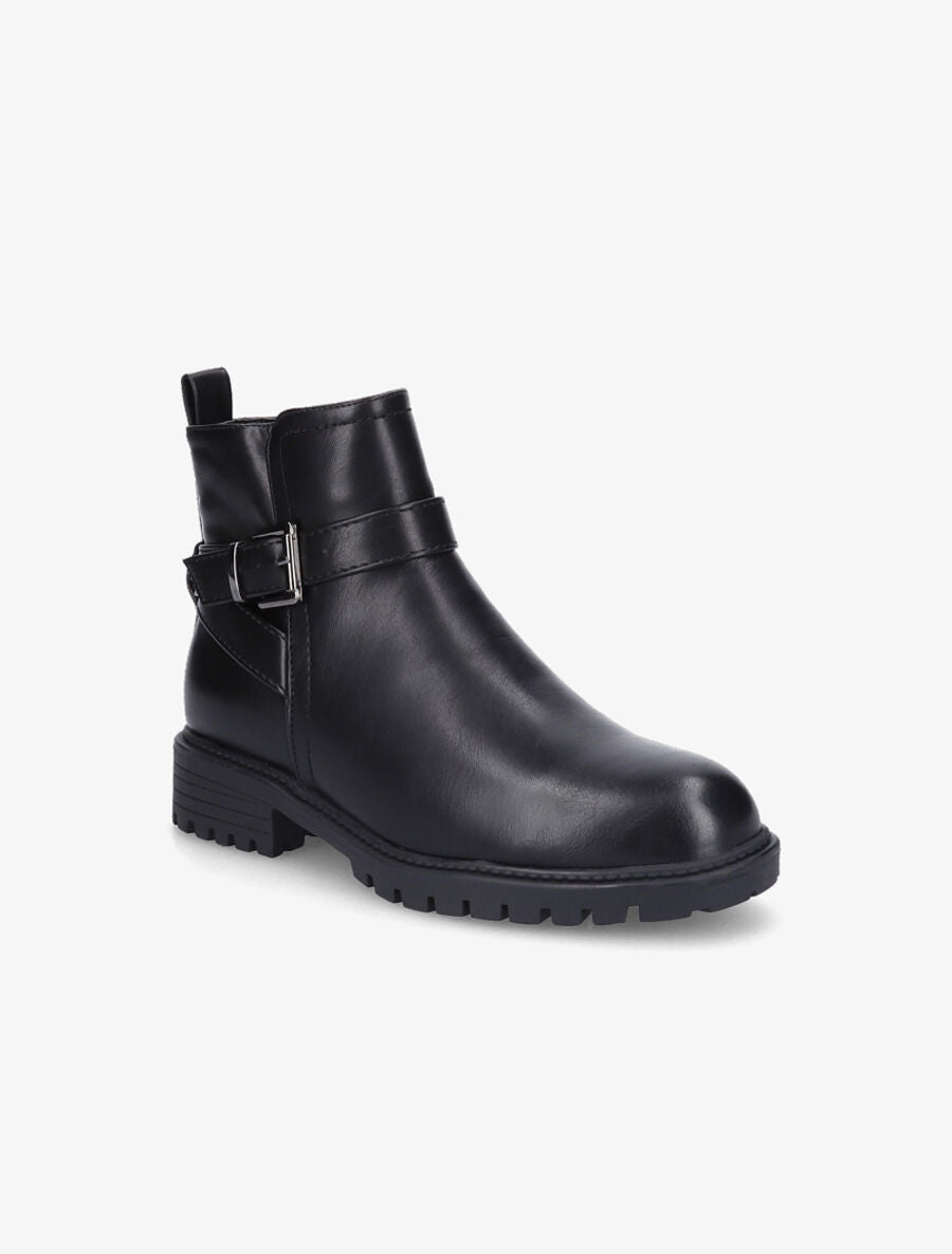 Bottines à boucle et semelle crantée - Noir - 2