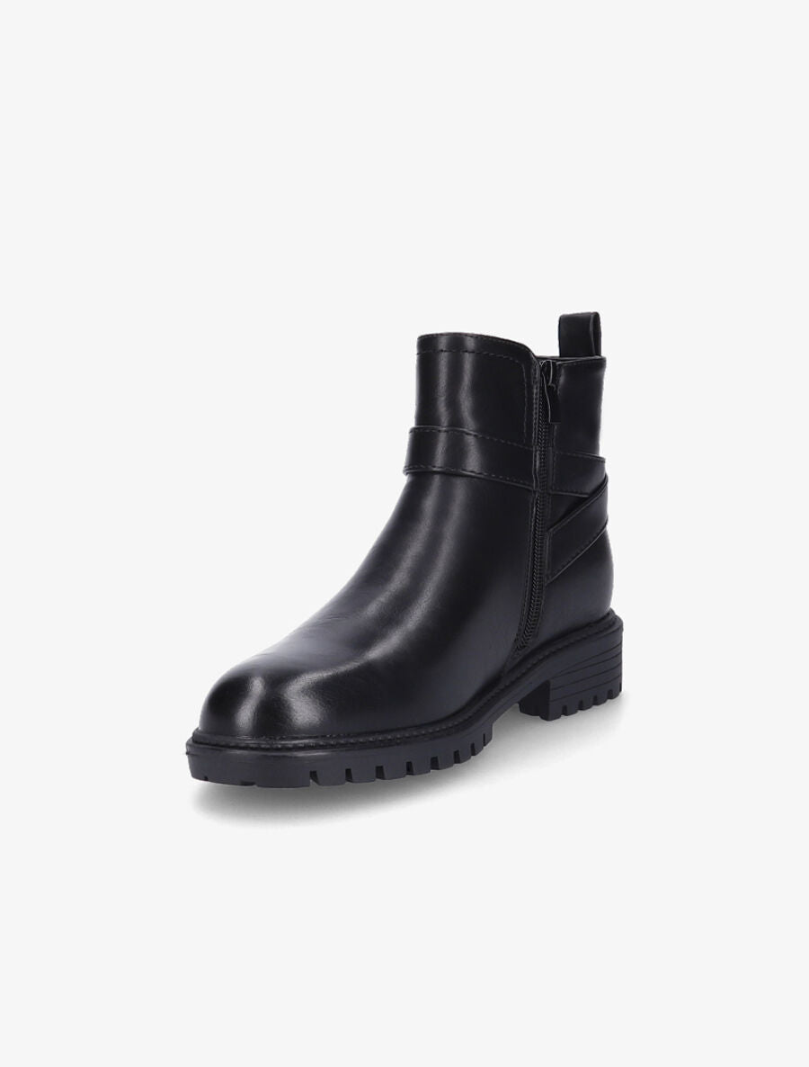 Bottines à boucle et semelle crantée - Noir - 3