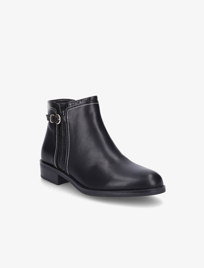 Bottines plates effet croco - Noir - 2
