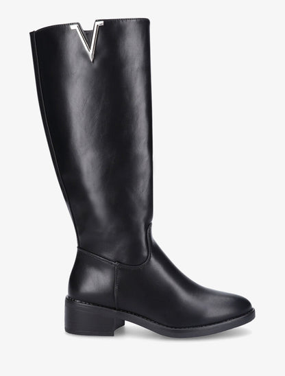 Bottes en simili à empiècement métallique - Noir - 5