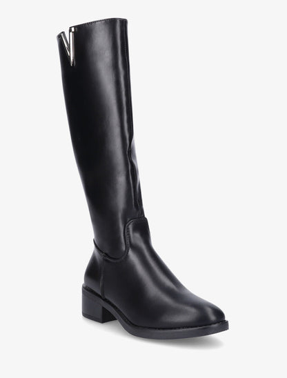 Bottes en simili à empiècement métallique - Noir - 2