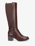 Bottes simili à côté élastiqué - Marron - 1