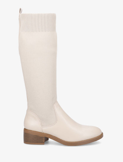 Bottes style chaussettes - Beige - 1