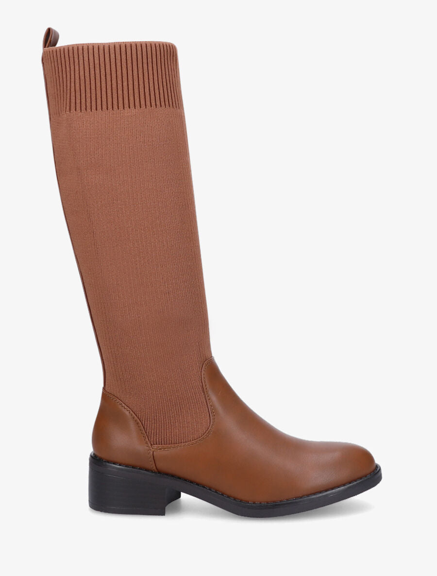 Bottes style chaussettes - Camel - 1