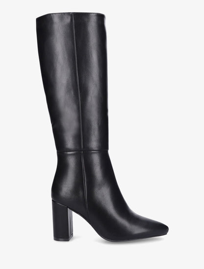 Bottes fourrées en simili à talon haut - Noir - 5