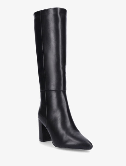 Bottes fourrées en simili à talon haut - Noir - 2