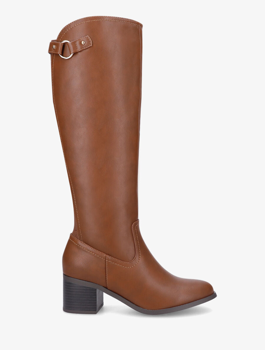 Bottes à contrefort stretch - Camel - 1