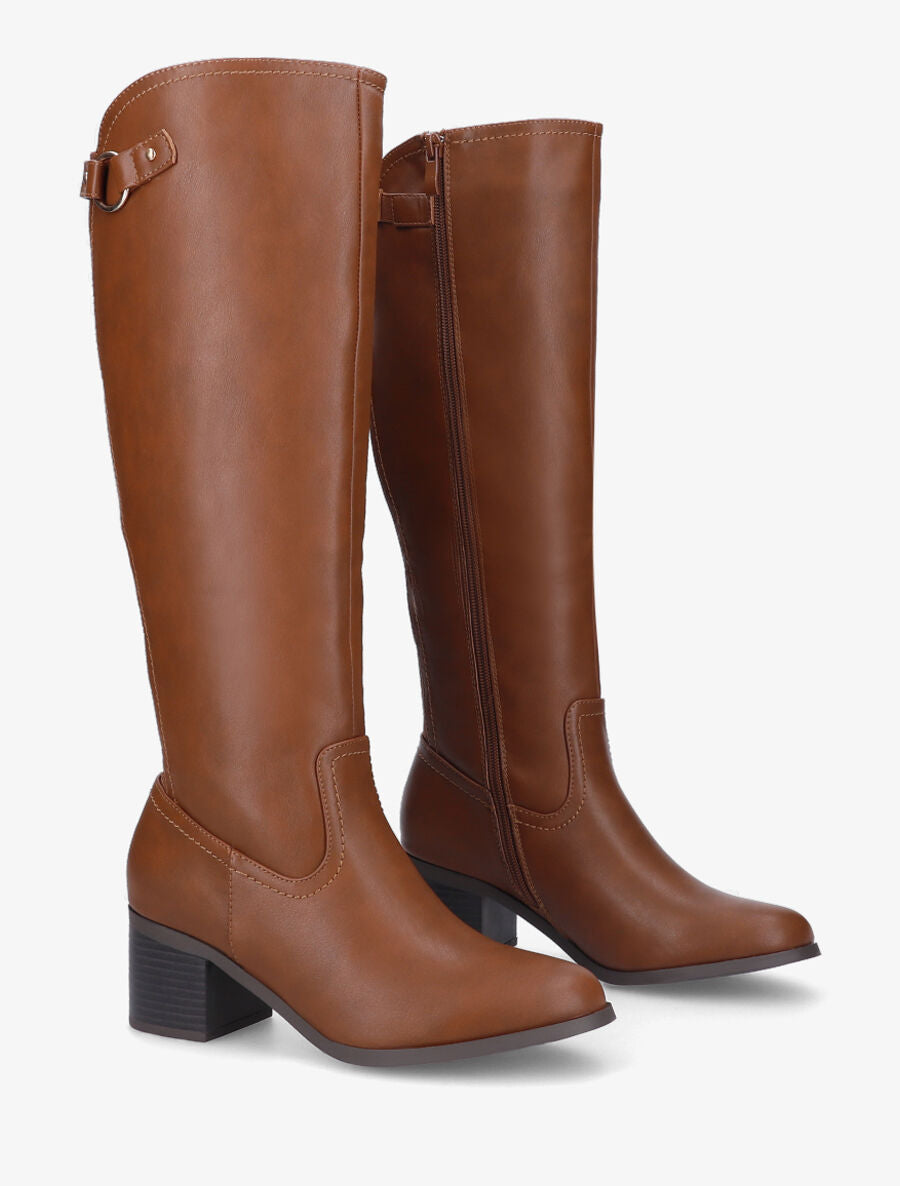 Bottes à contrefort stretch - Camel - 4