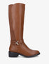 Bottes élastiquées en simili à talon - Camel - 1