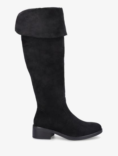 Bottes en suédine à talon - Noir - 6