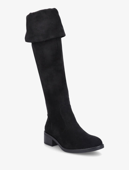 Bottes en suédine à talon - Noir - 3