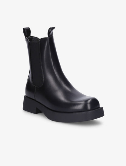 Boots montantes à côté élastiqué - Noir - 3