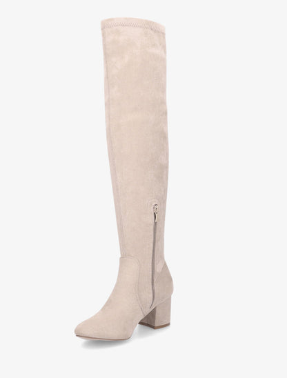 Cuissardes unies en suédine - Beige - 4