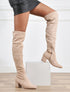 Cuissardes unies en suédine - Beige - 1