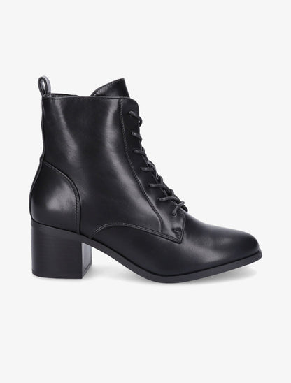 Bottines à lacets et contrefort sûrpiqué - Noir - 1