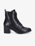 Bottines à lacets et contrefort sûrpiqué - Noir - 1