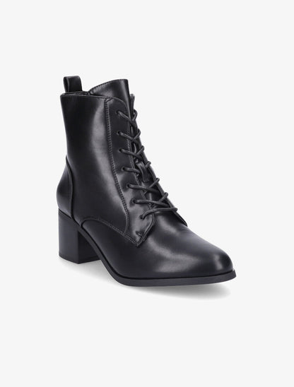 Bottines à lacets et contrefort sûrpiqué - Noir - 2