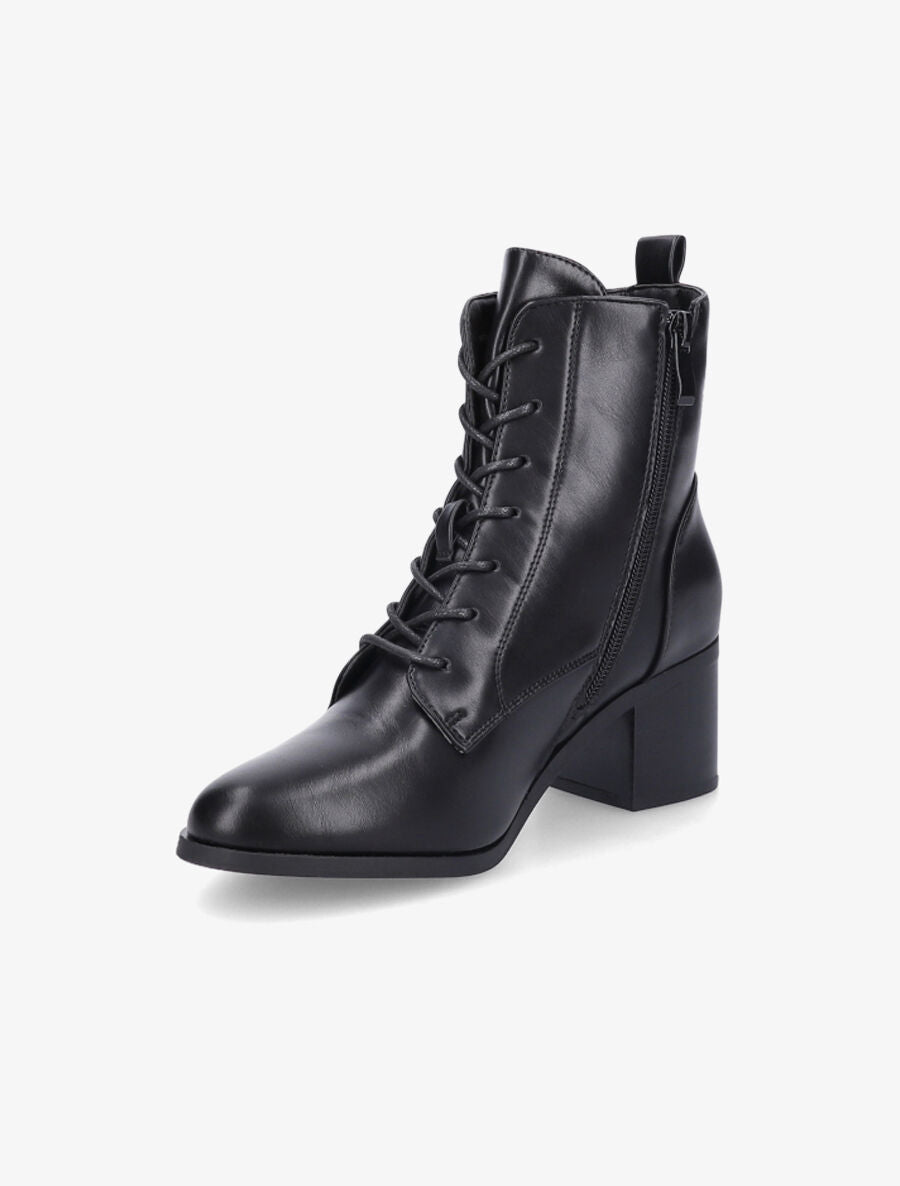 Bottines à lacets et contrefort sûrpiqué - Noir - 3