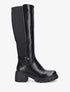 Bottes stretch à contrefort croco - Noir - 5
