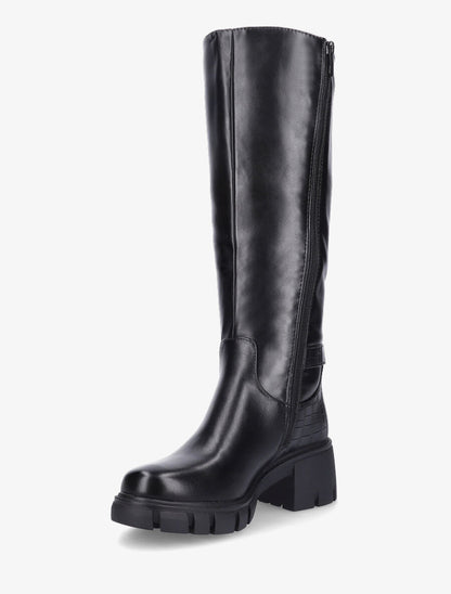 Bottes stretch à contrefort croco - Noir - 3