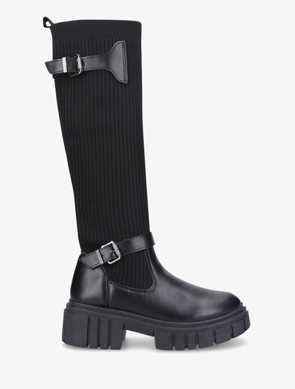 Bottes chaussettes à double sangles - Noir - 1