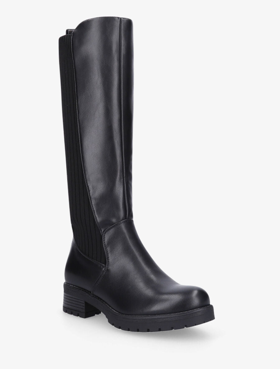 Bottes bi-matière style chaussette - Noir - 2