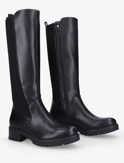 Bottes bi-matière style chaussette - Noir - 4