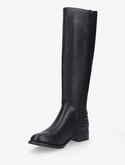 Bottes plates élastiquées en simili - Noir - 3