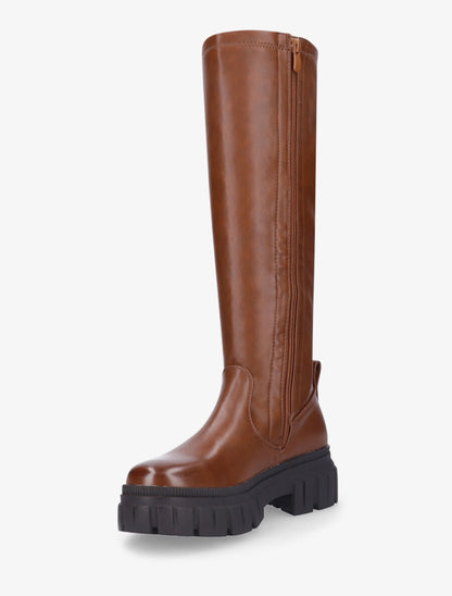 Bottes à plateforme et semelle crantées - Camel - 3