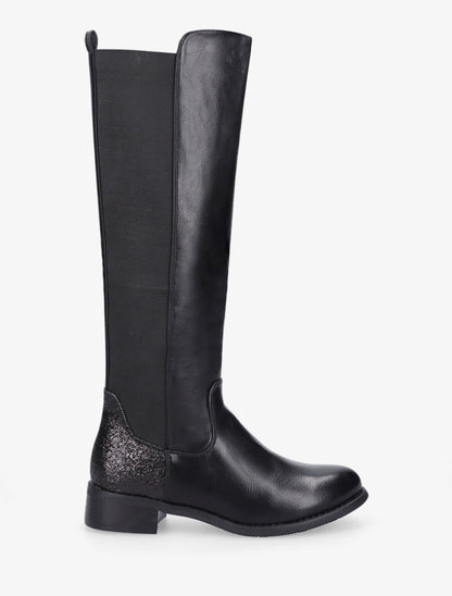 Bottes élastiquées pailletées - Noir - 5