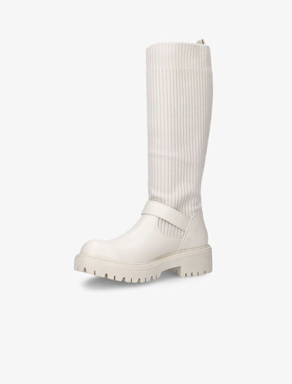 Bottes chaussettes à sangle - Beige clair - 4