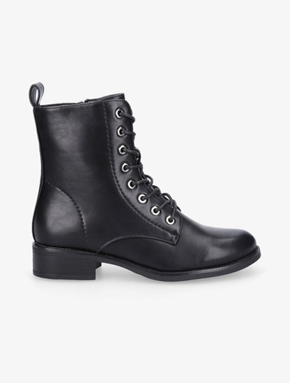 Boots lacées à oeillets dorés - Noir - 1
