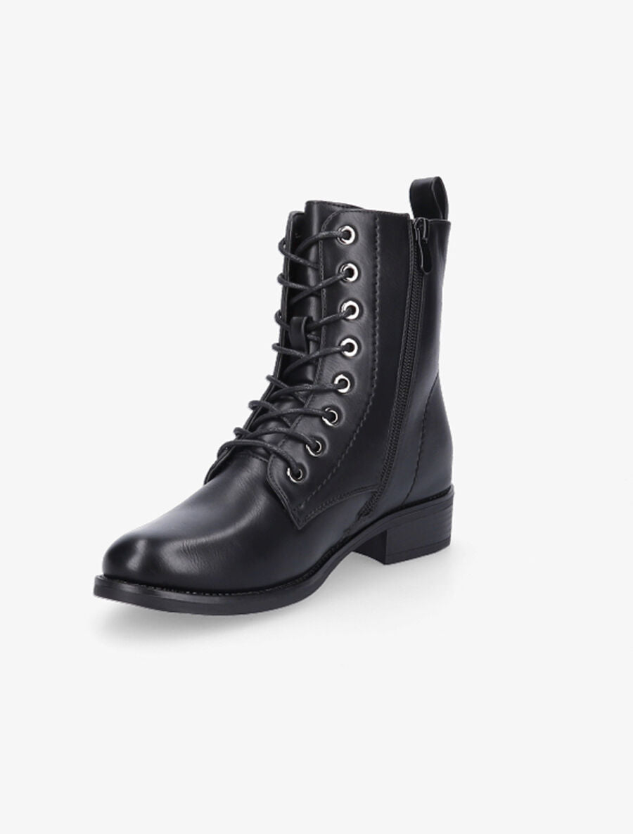 Boots lacées à oeillets dorés - Noir - 3
