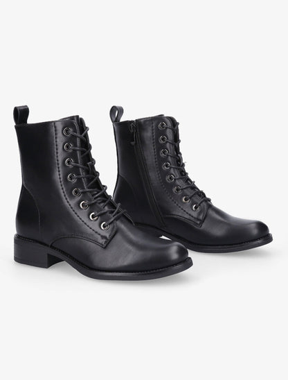 Boots lacées à oeillets dorés - Noir - 4