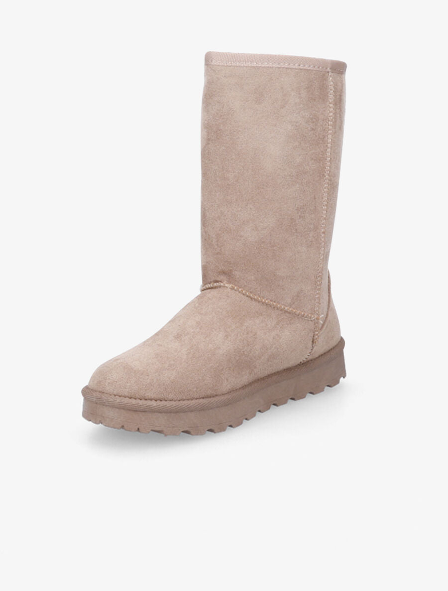 Boots fourrées montantes en suédine - Taupe - 3