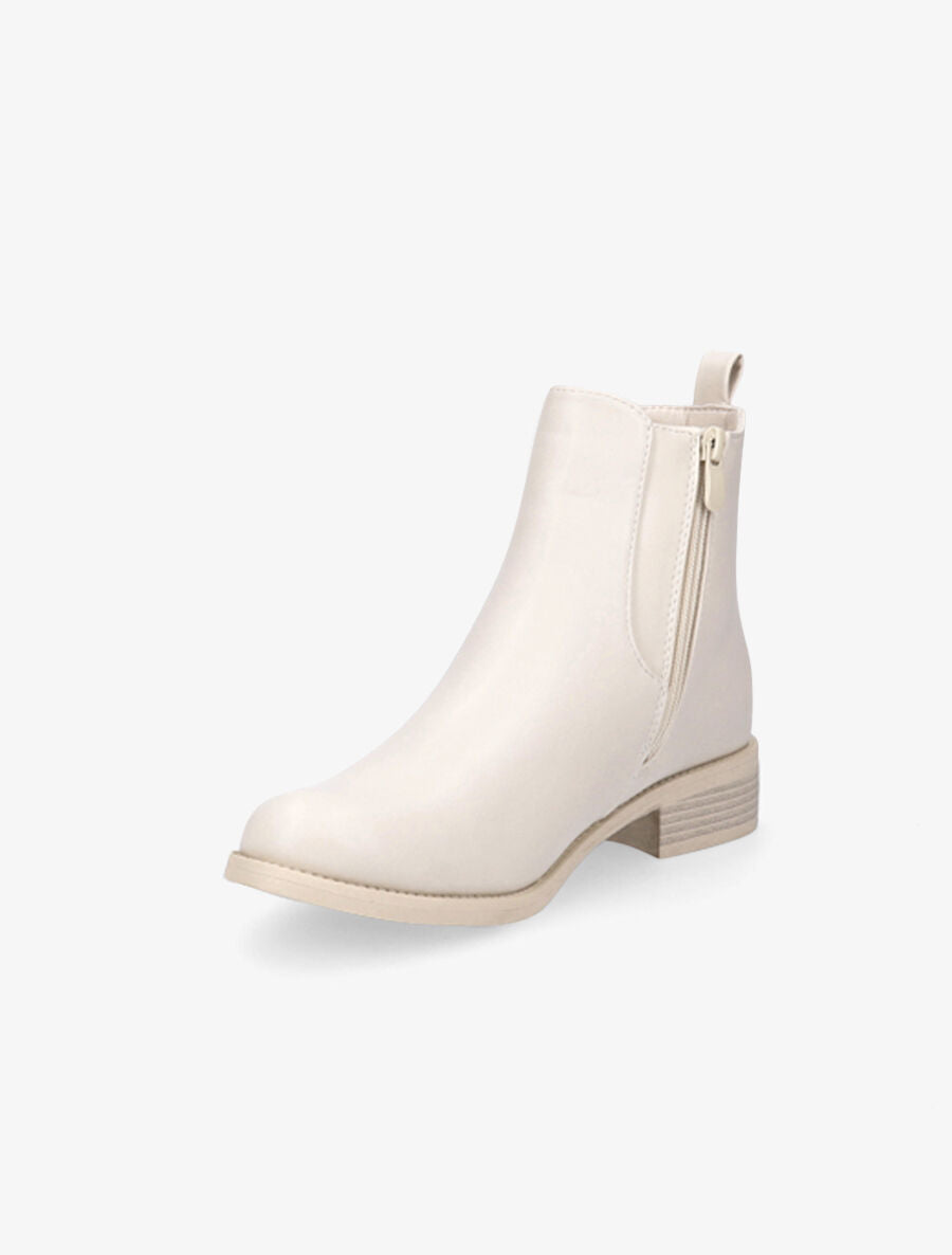 Boots style chelsea en simili - Beige - 3
