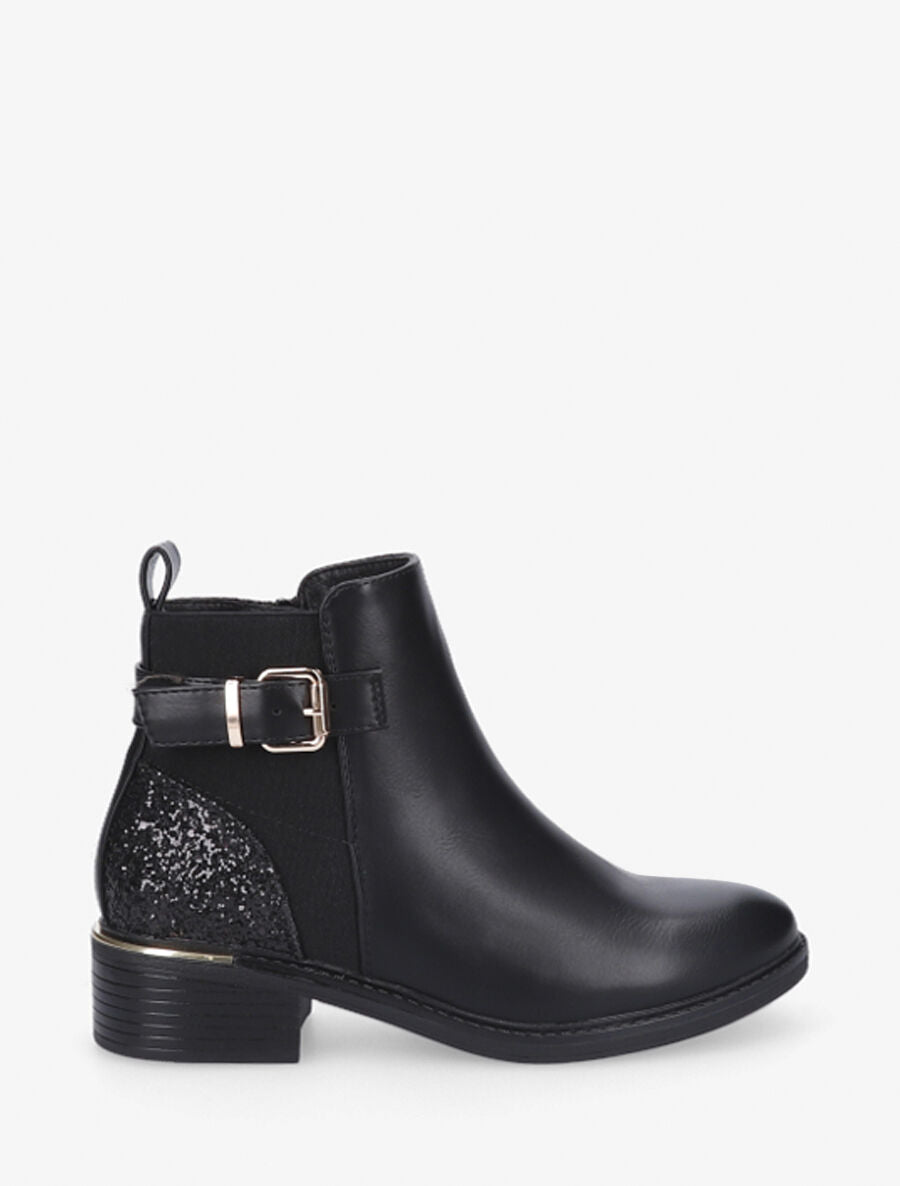 Bottines à contrefort pailleté et sanglé - Noir - 2