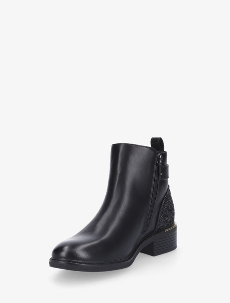 Bottines à contrefort pailleté et sanglé - Noir - 4