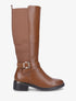 Bottes élastiquées à detail métal au talon - Camel - 1