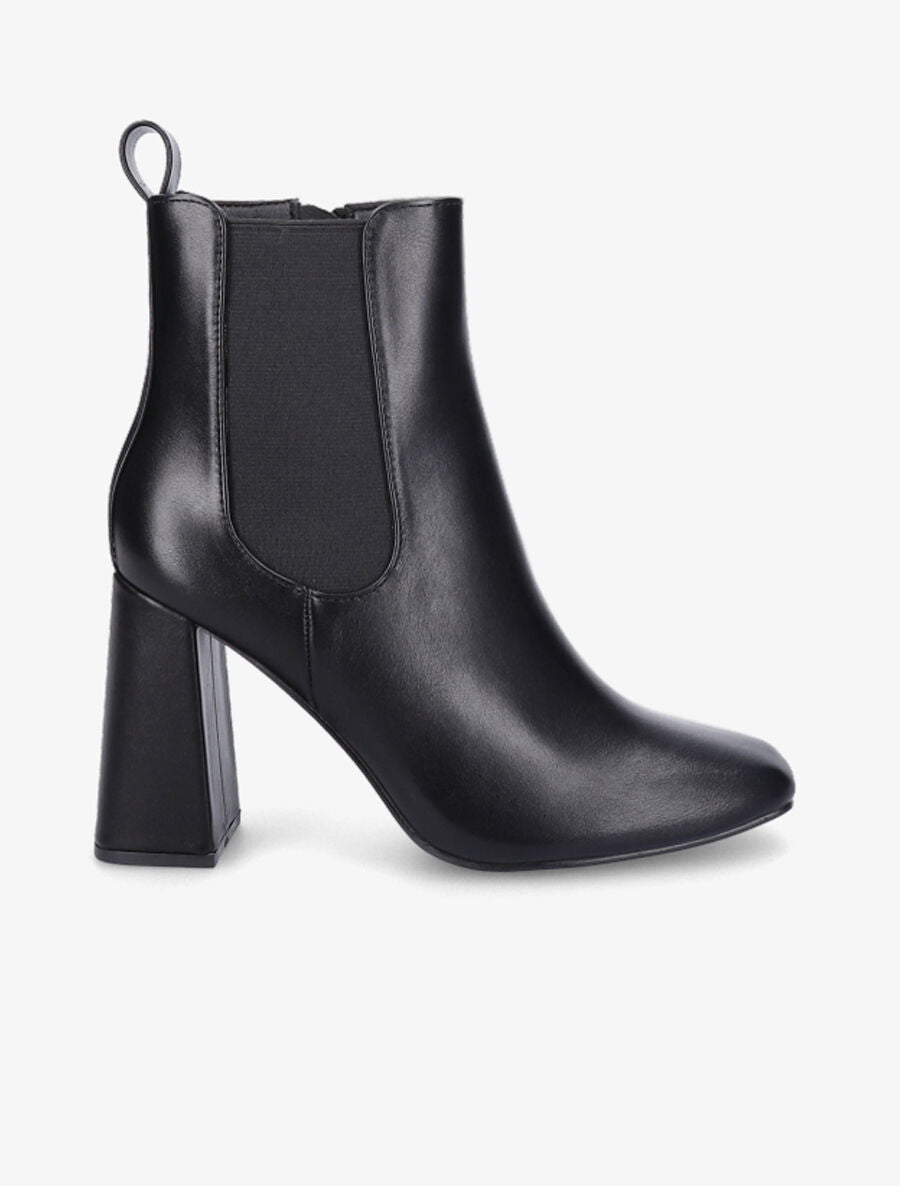 Bottines à talon haut et bout carré - Noir - 5