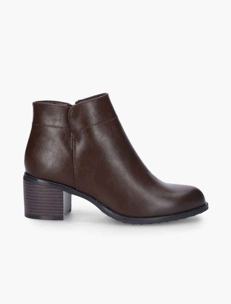 Bottines casual à bouts ronds - Marron - 2