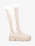 Bottes en suédine et fausse fourrure - Beige - 5