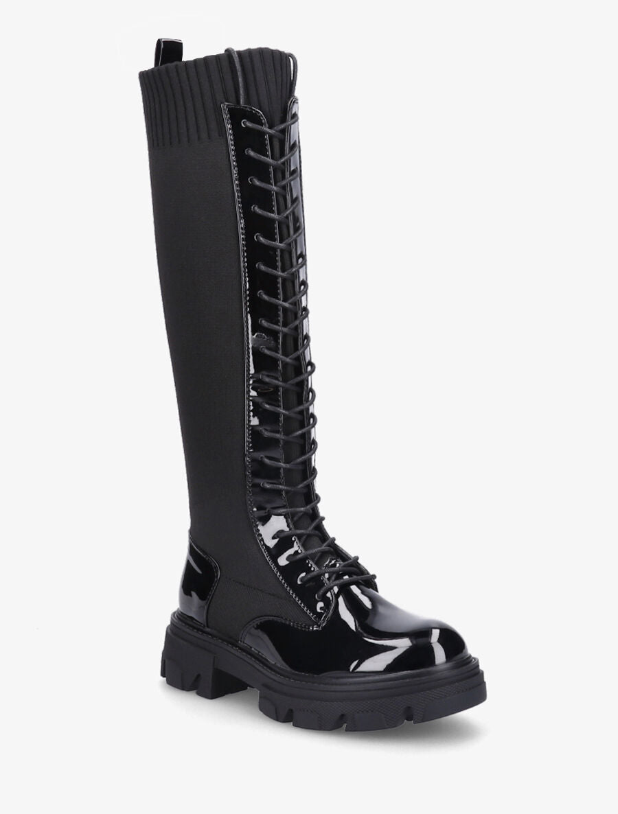 Bottes chaussettes à lacets - Noir - 2