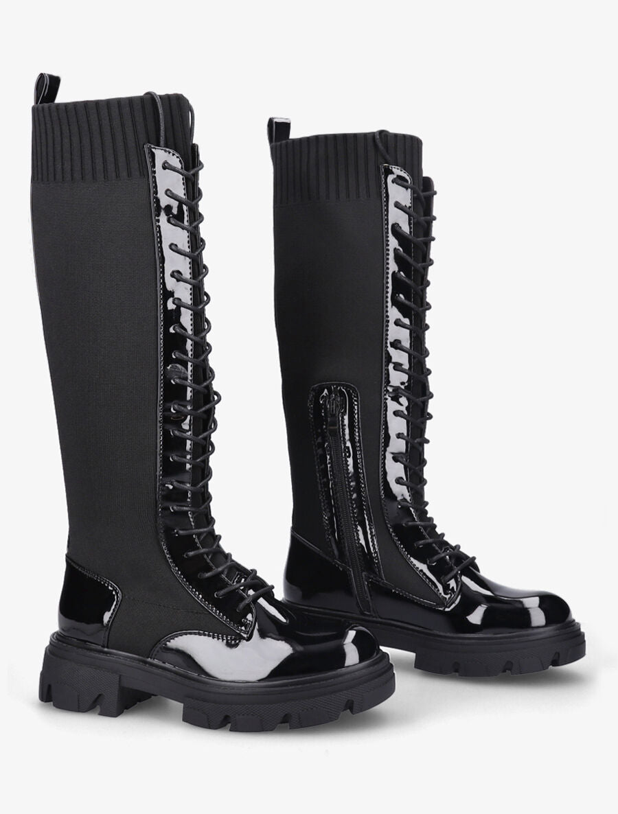 Bottes chaussettes à lacets - Noir - 4