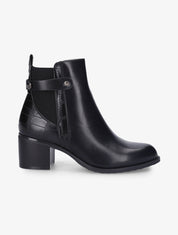 Bottines à contrefort croco et élastiqué - Noir - 5
