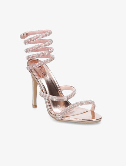 Sandales à talons aiguilles et strass - Rose gold - 2