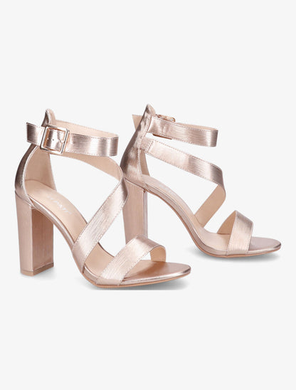 Sandales à talons et brides - Rose gold - 4