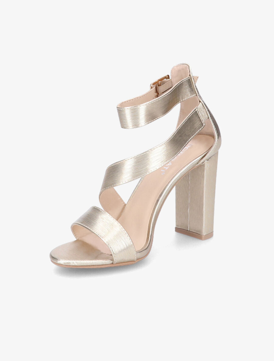 Sandales à talons et brides - Or - 3