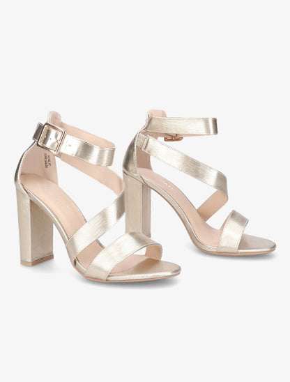 Sandales à talons et brides - Or - 4