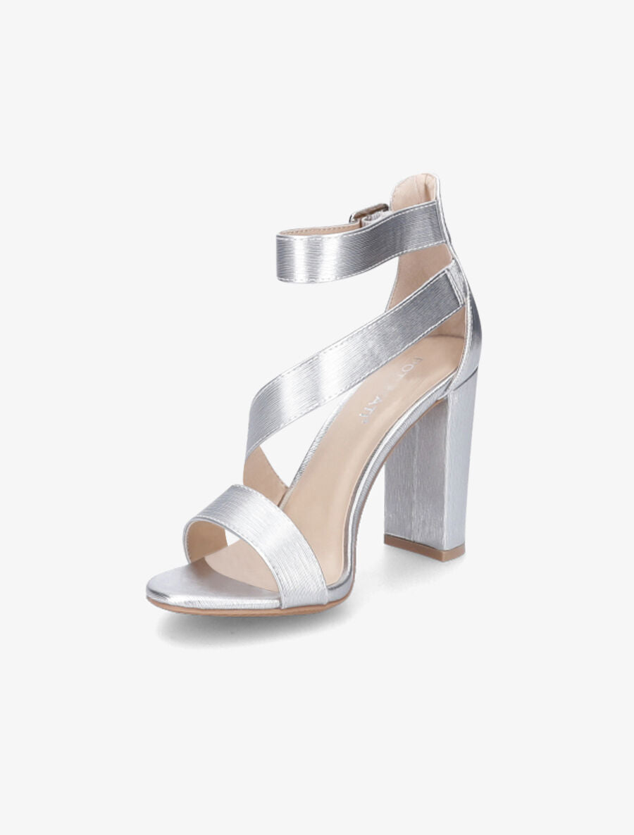 Sandales à talons et brides - Argent - 3